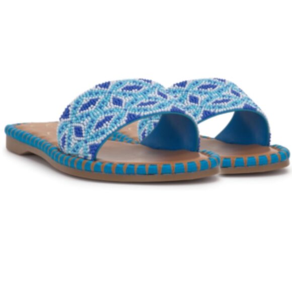 JESSICA SIMPSON Atlantic Blue Bibiani Flat Heeled Slip On Sandals🆕⌚📦🏃🏻⚡🚚 - Picture 1 of 16
